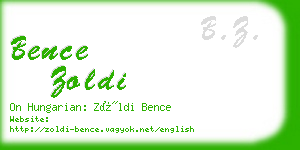 bence zoldi business card